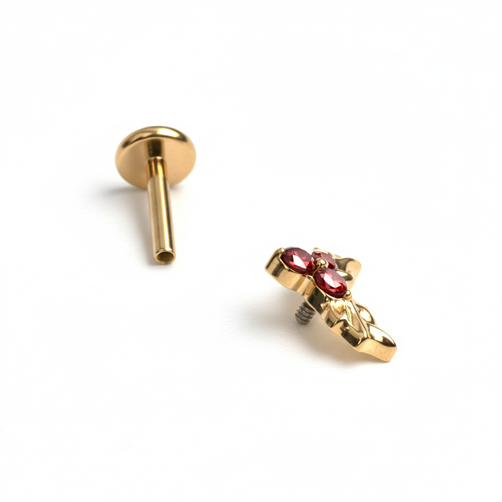 Labret din titan cu floare de Crăciun