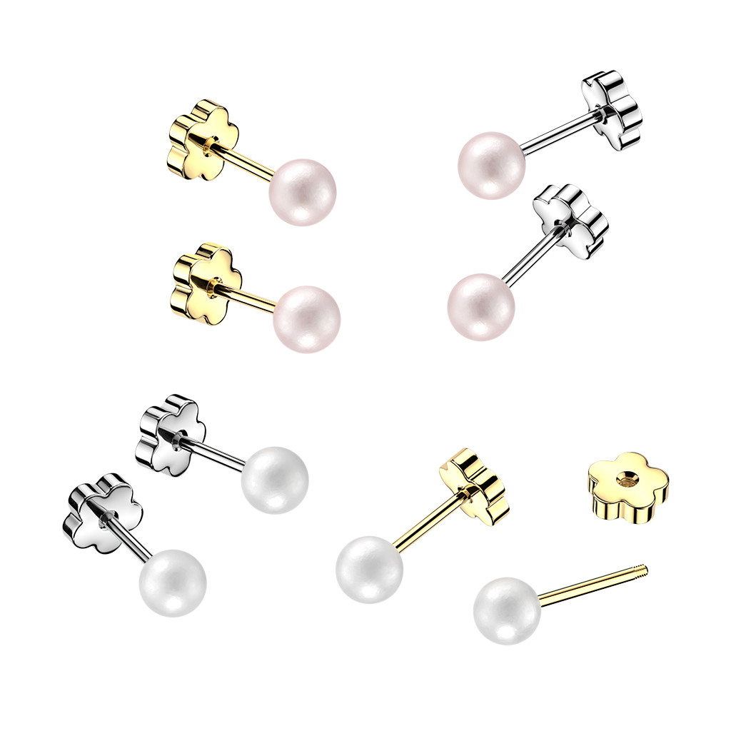 Pereche de cercei cu flori frumoase la spate