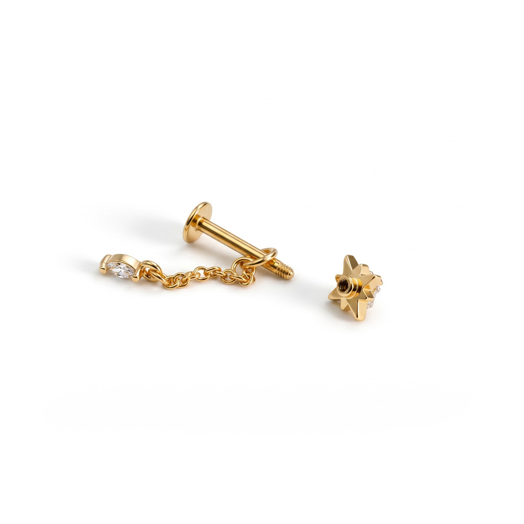 Labret cu stea și charm