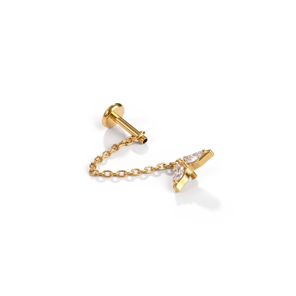 Labret cu fluture și charm integrat