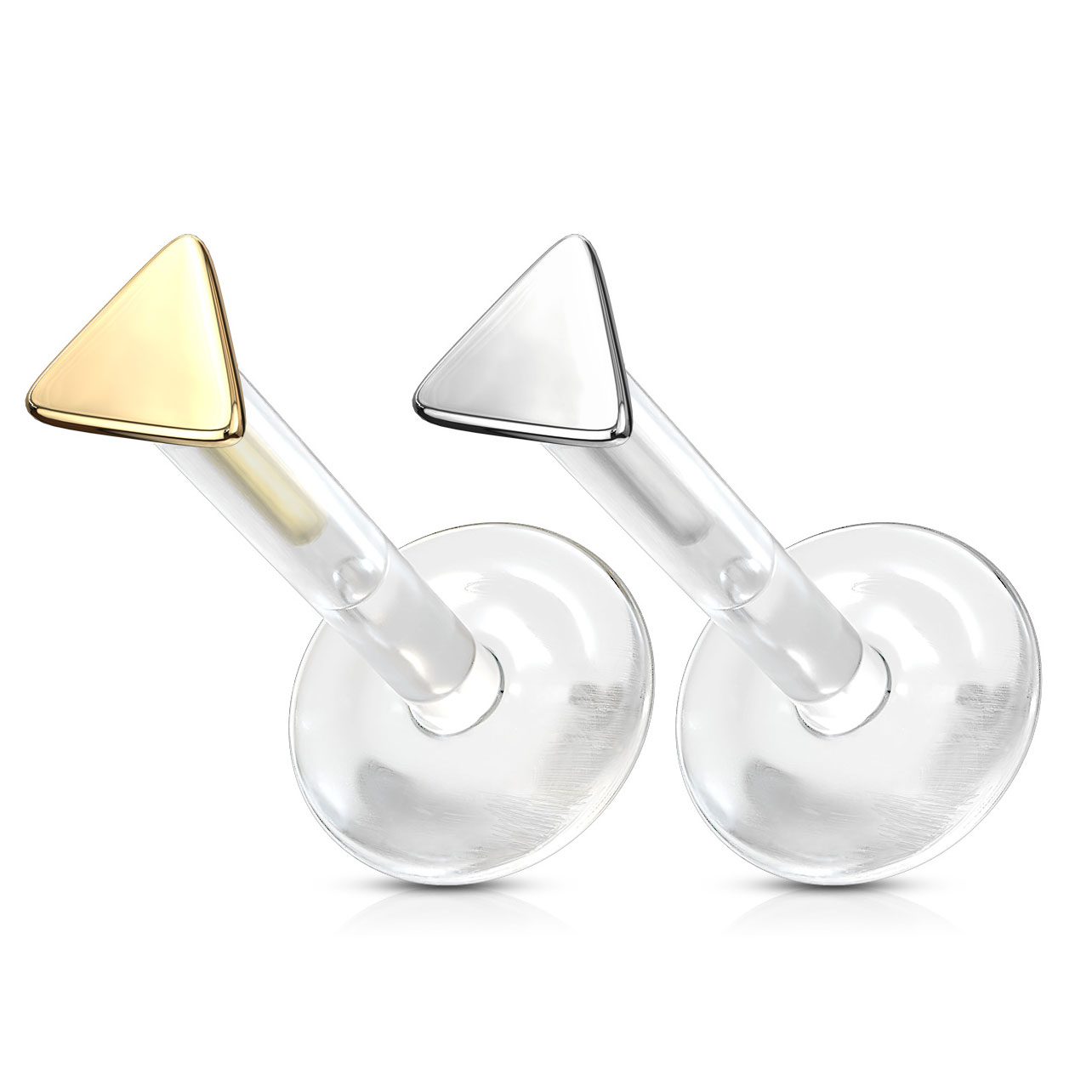 Labret cu triunghi din aur de 14 carate