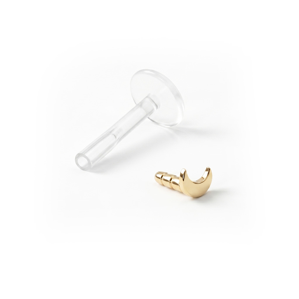 Labret cu lună din aur de 14 carate