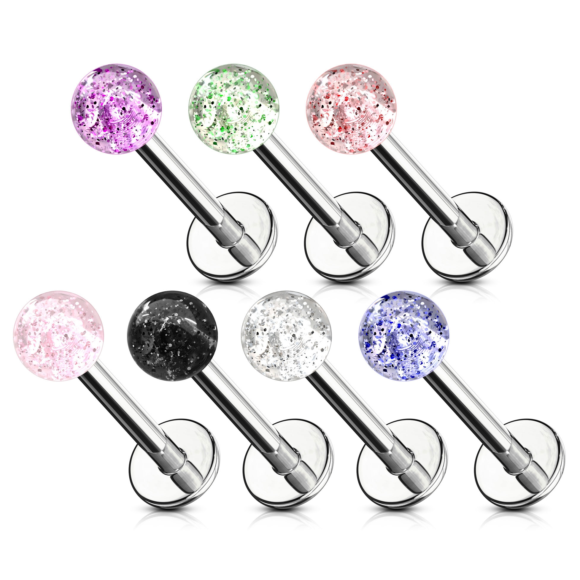 Labret cu bile acrilice