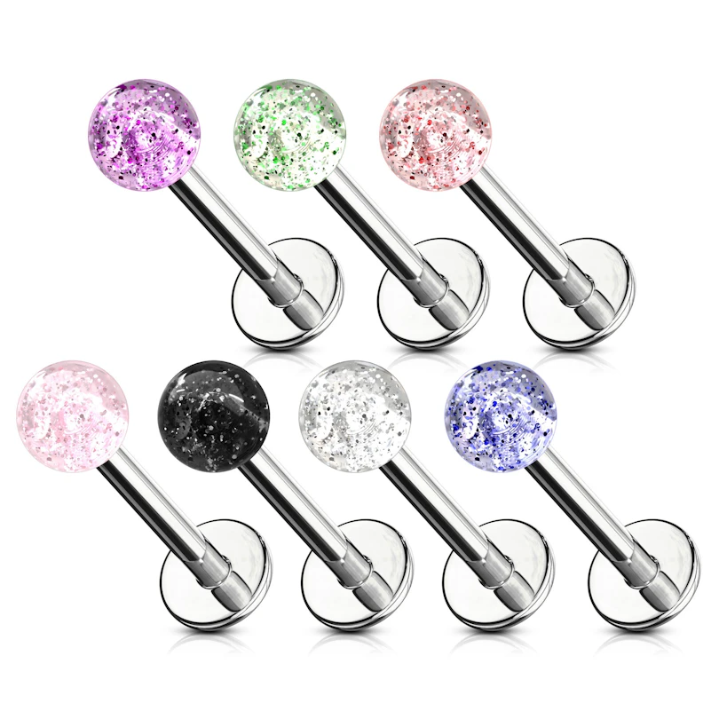 Labret cu bile acrilice
