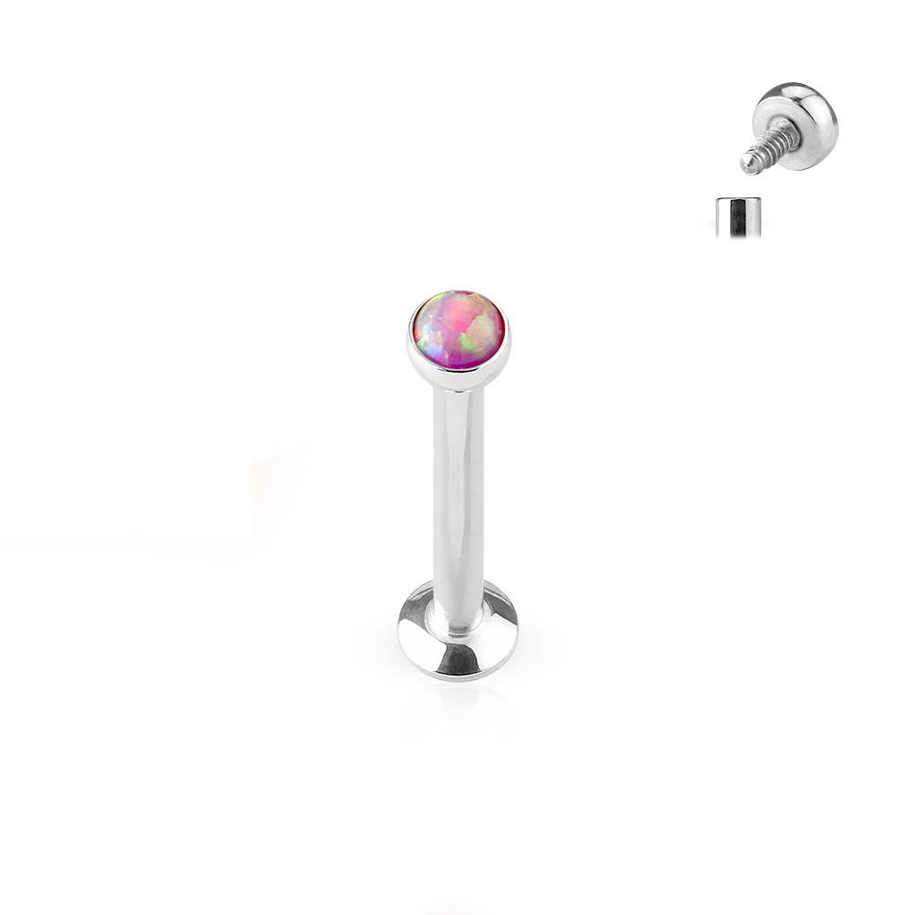 Labret cu filet intern și piatră de opal