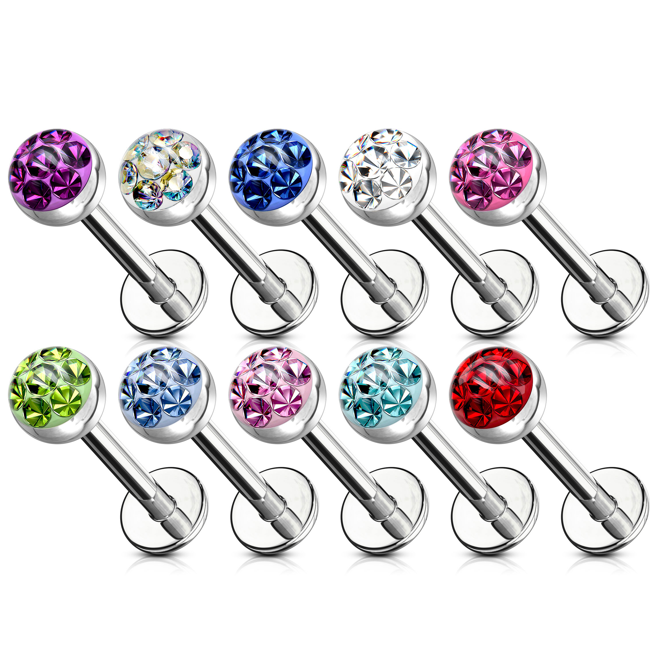 Labret cu cristal în vârf