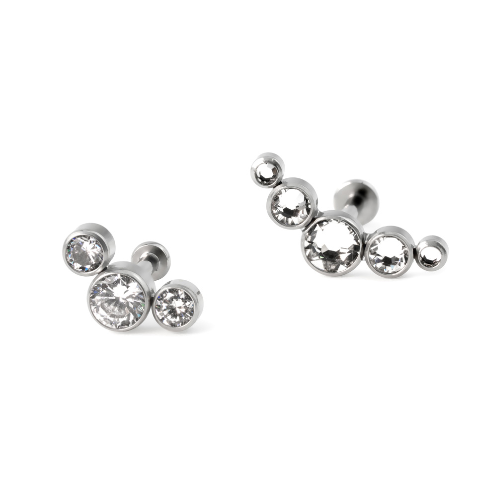 Labret push-in din titan cu o varietate de pietre