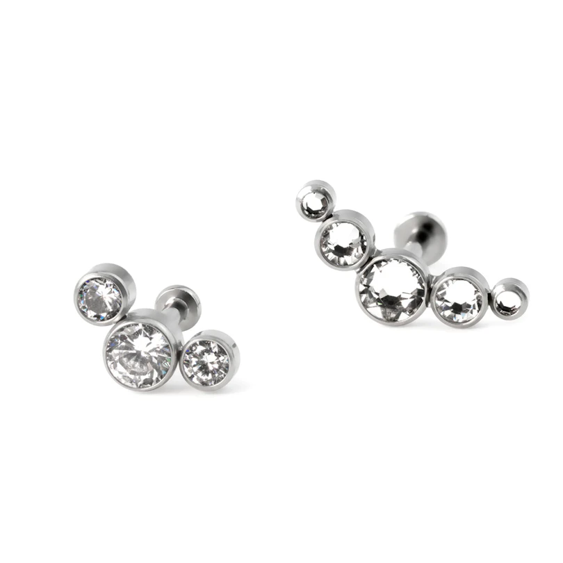 Labret push-in din titan cu o varietate de pietre