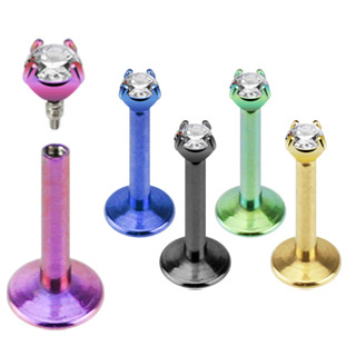 Labret diverse culori cu piatră și filet în interior