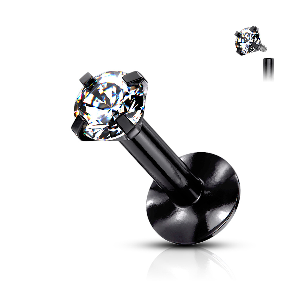 Labret diverse culori cu piatră și filet în interior