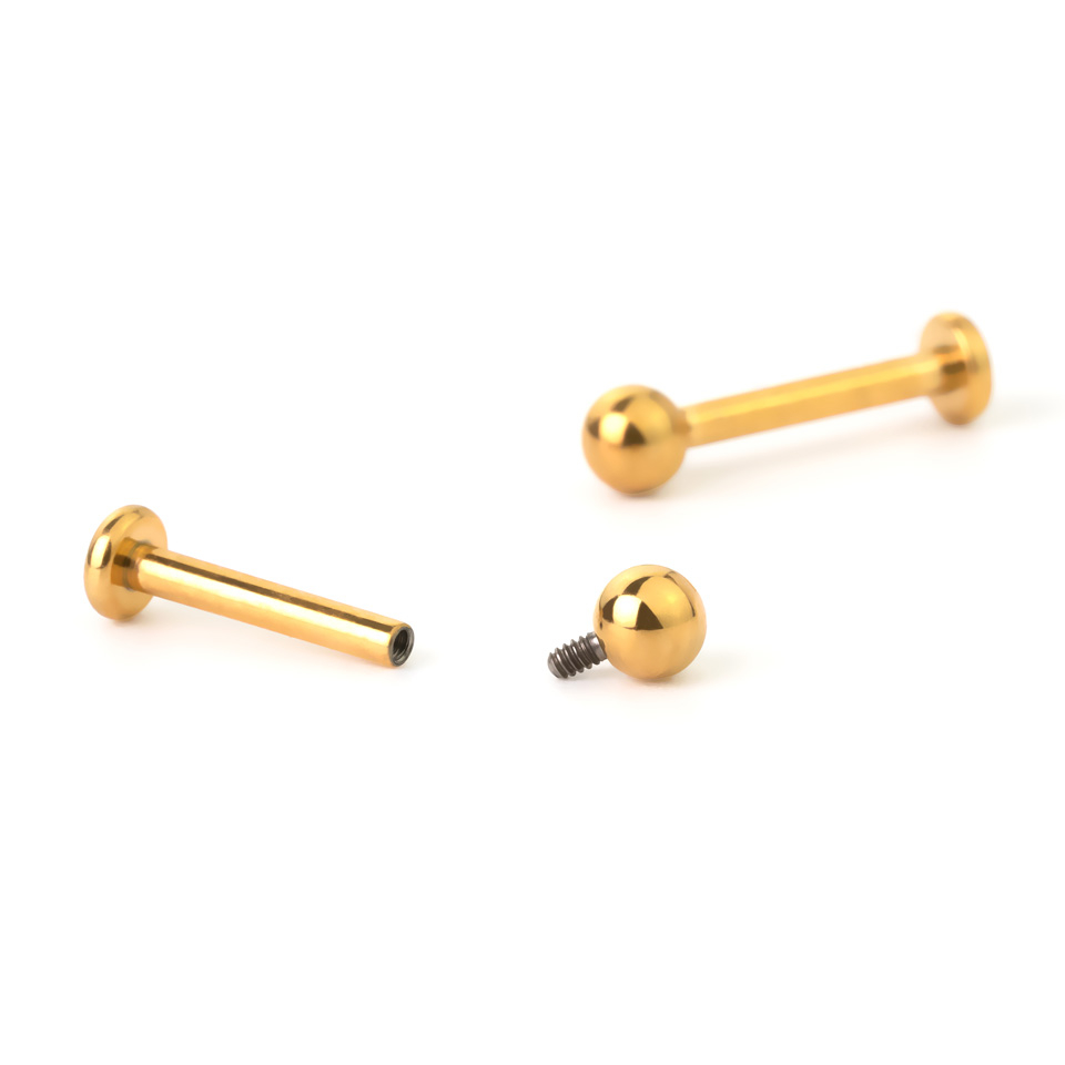 Labret din titan cu filet intern în diferite culori