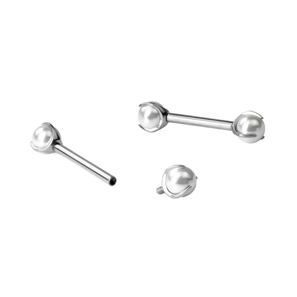 Barbell de sân din titan cu perle