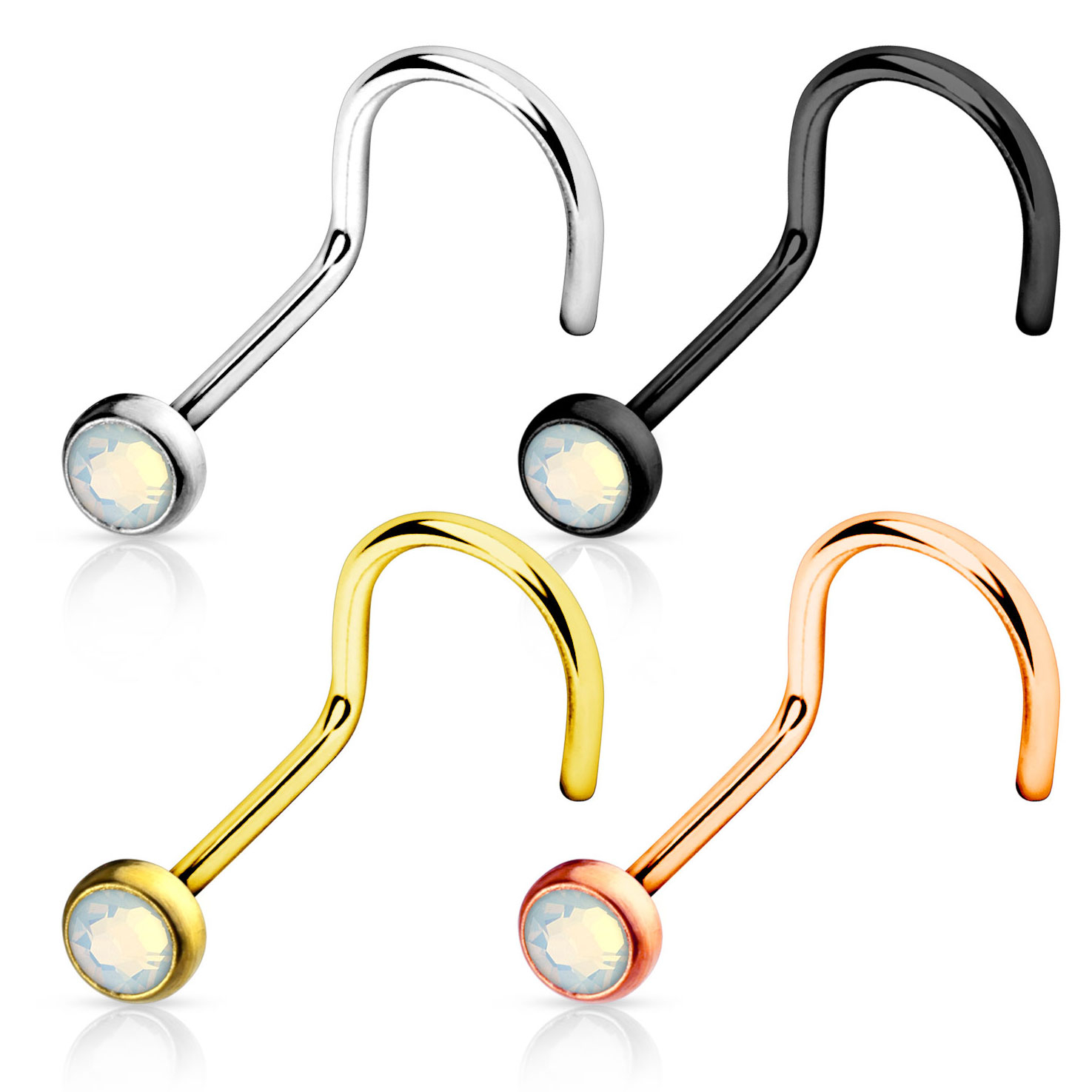 Surub nazal în nuanțe diverse cu piatră opalit