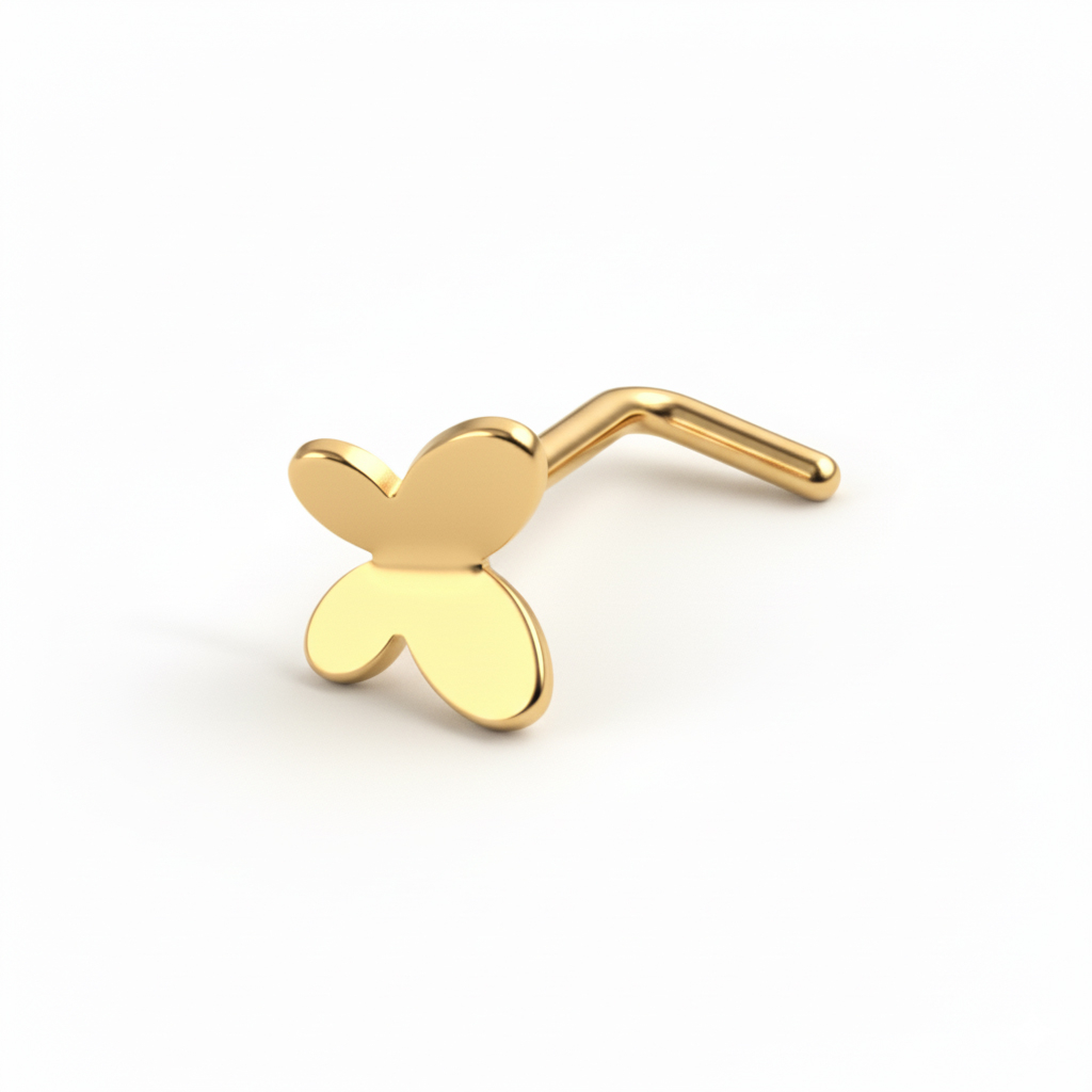 Stud de nas din titan cu fluture