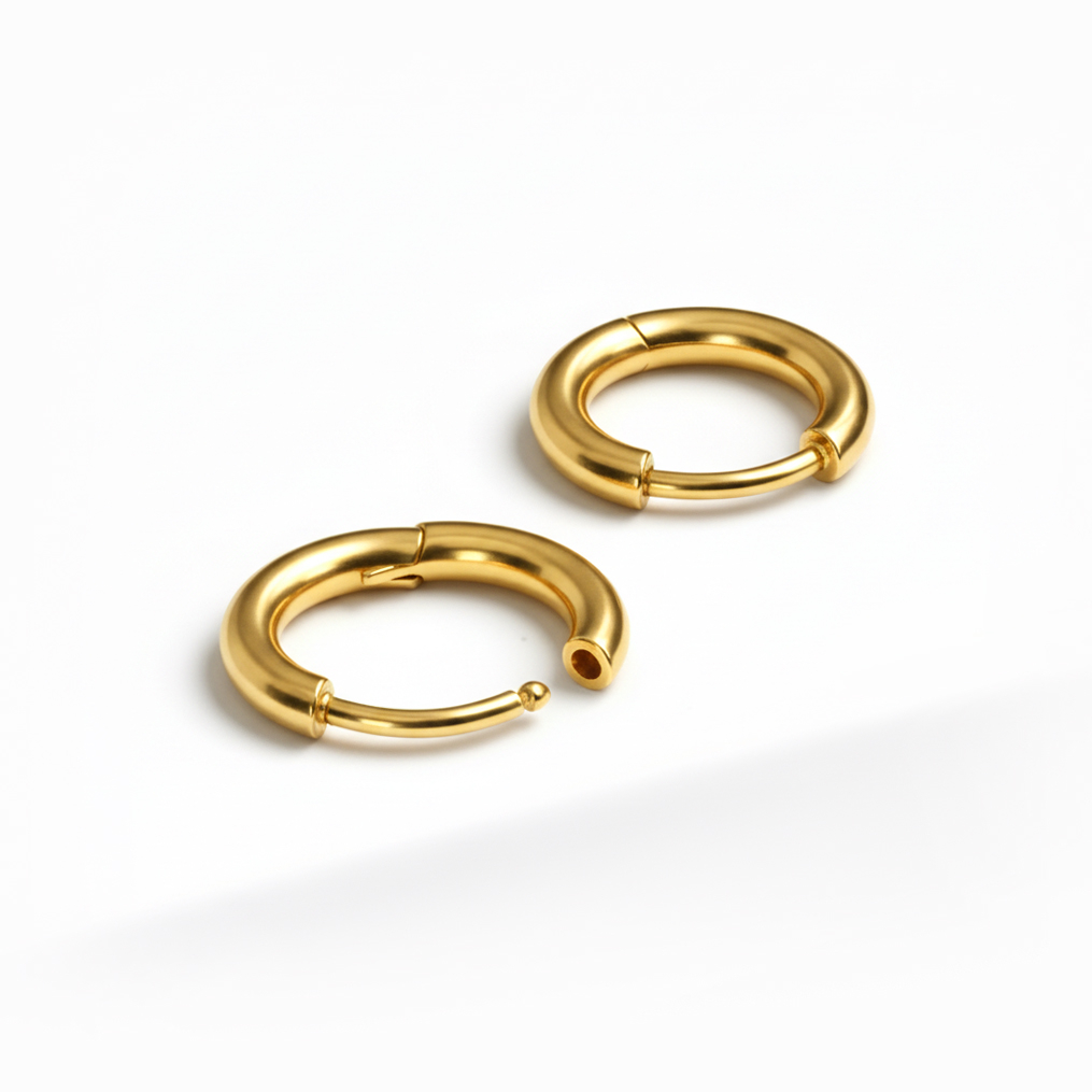 Pereche huggie hoops titan