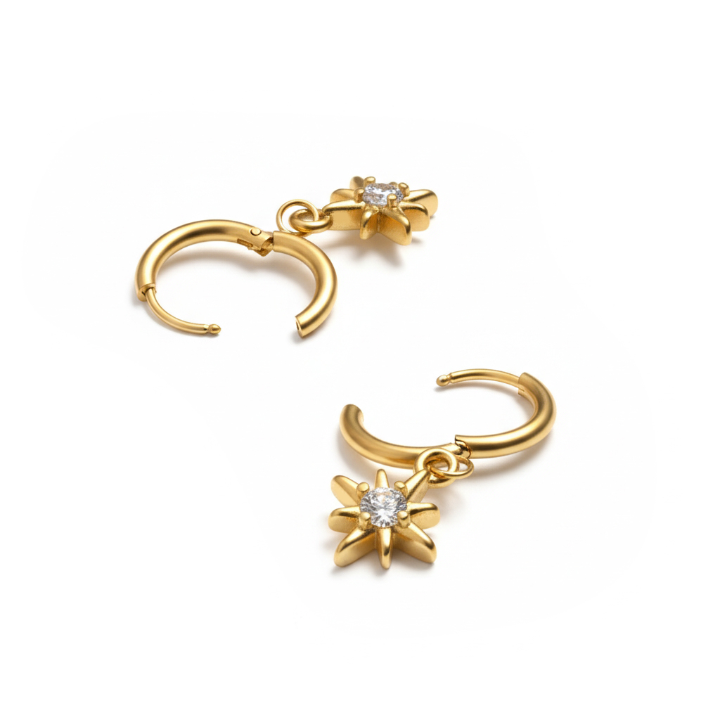 Pereche de huggies cu pandantiv cu soare